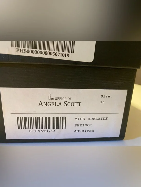 THE OFFICE OF ANGELA SCOTT Miss Adelaide Green Velvet Mules Size 36 US 6 NIB NEW - Picture 9 of 9